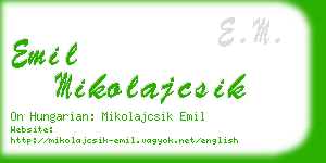 emil mikolajcsik business card